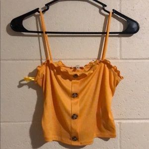Front button crop top